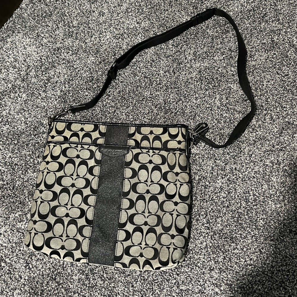 Coach Black and Grey Crossbody Bag
